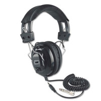 

AmpliVox SL1002 Deluxe Stereo Headphones for Multimedia Computers, with 6' Coiled Cord, 3.5mm Mini Plug and 1/4" Snap-on Stereo Adapter