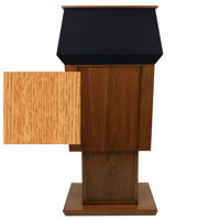 

AmpliVox SN3040A Patriot Power Lift Solid Hardwood Adjustable Height Lectern without Sound System, Natural Oak