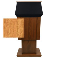 

AmpliVox SN3045A Patriot Plus Power Lift Solid Hardwood Adjustable Height Lectern without Sound System, Natural Oak