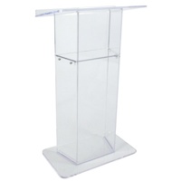 

AmpliVox SN3050 Acrylic Wing Style Lectern with Shelf, Smoked