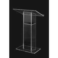 

AmpliVox SN3055 Large Top Wing Style Acrylic Lectern with Shelf, Custom Tint