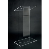

AmpliVox SN3075 Traditional RTA Wing Style Acrylic Lectern with Shelf, Unassembled, Smoked