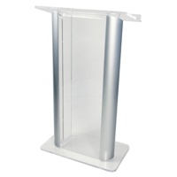 

AmpliVox SN3080 27" Wide Contemporary Alumacrylic Lectern, Custom Tint with Gold Aluminum Panels