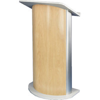 

AmpliVox SN3130 Hardrock Maple Curved Radius Lectern with Satin Anodized Aluminum