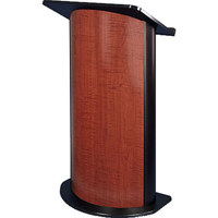 

AmpliVox SN3145 Curved Cherry Panel Lectern with Black Anodized Aluminum, Without Sound System