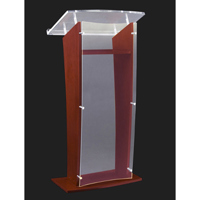

AmpliVox SN3500 27" Wide Wood Floor Presentation Lectern with Acrylic Panel, Frosted with Mahogany Finish