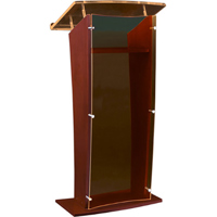 

AmpliVox SN3500 27" Wide Wood Floor Presentation Lectern with Acrylic Panel, Smoked with Mahogany Finish