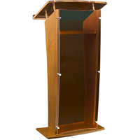 

AmpliVox SN3500 27" Wide Wood Floor Presentation Lectern with Acrylic Panel, Smoked with Oak Finish