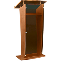 

AmpliVox SN3500 27" Wide Wood Floor Presentation Lectern with Acrylic Panel, Smoked with Walnut Finish