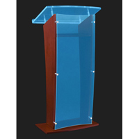 

AmpliVox SN3500 27" Wide Wood Floor Presentation Lectern with Acrylic Panel, Custom Tint with Mahogany Finish