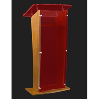 

AmpliVox SN3500 27" Wide Wood Floor Presentation Lectern with Acrylic Panel, Custom Tint with Oak Finish