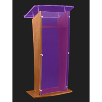 

AmpliVox SN3500 27" Wide Wood Floor Presentation Lectern with Acrylic Panel, Custom Tint with Walnut Finish