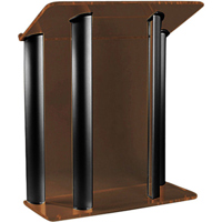 

AmpliVox SN3525 4-Post Contemporary Acrylic & Aluminum Lectern, Smoked with Black Panels