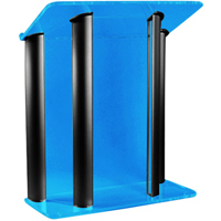 

AmpliVox SN3525 4-Post Contemporary Acrylic & Aluminum Lectern, Custom Tint with Black Panels