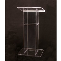 

AmpliVox SN3540 Acrylic "H" Style Lectern with Shelf, Clear