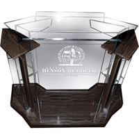 

AmpliVox SN3555 Deluxe Contemporary Acrylic Lectern, Clear with Walnut