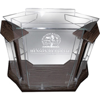 

AmpliVox SN3555 Deluxe Contemporary Acrylic Lectern, Frosted with Walnut