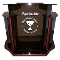 

AmpliVox SN3555 Deluxe Contemporary Acrylic Lectern, Smoked with Mahogany