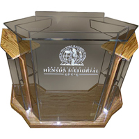 

AmpliVox SN3555 Deluxe Contemporary Acrylic Lectern, Smoked with Oak