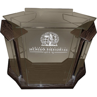 

AmpliVox SN3555 Deluxe Contemporary Acrylic Lectern, Smoked with Walnut