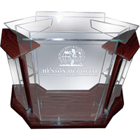 

AmpliVox SN3555 Deluxe Contemporary Acrylic Lectern, Custom Tint with Mahogany