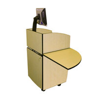 

AmpliVox SN3645 Mobilite Computer Multimedia Lectern with Wingtop Folding Shelf, Maple