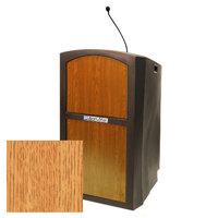 

AmpliVox ST3250 Pinnacle Multimedia Lectern with Mic, Medium Oak