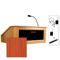 

AmpliVox SW3025 Wireless Victoria Tabletop Lectern with Lapel Mic, Cherry