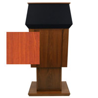 

AmpliVox SW3045A Patriot Plus Power Lift Solid Hardwood Adjustable Height Lectern with Sound System and Lapel & Headset Microphone, Cherry