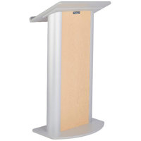 

AmpliVox SW3110 Wireless Contemporary Flat Lectern with Sound System and Handheld Microphone, Hardrock Maple
