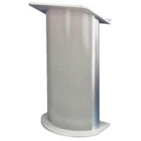 

AmpliVox SW3125 Curved Gray Granite Lectern with Wireless Sound System