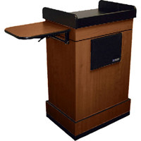 

AmpliVox SW3230 Wireless Multimedia Computer Lectern with Wireless Sound and Headset Microphone, Mahogany
