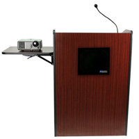 

AmpliVox Wireless Multimedia Presentation Podium with Lapel Mic, Mahogany