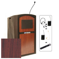 

AmpliVox Wireless Multimedia Lectern with Lapel Mic, Mahogany