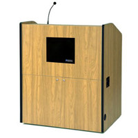 

AmpliVox Wireless Multimedia Smart Podium with Lapel Mic, Maple