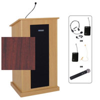 

AmpliVox SW470 Wireless Chancellor Lectern with Headset Mic, Mahogany