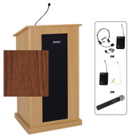 

AmpliVox SW470 Wireless Chancellor Lectern with Lapel Mic, Walnut