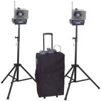 

AmpliVox SW642 Deluxe Half-Mile Hailer Kit with Wireless Powered Speakers & 50W Multimedia Amplifier
