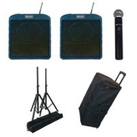 

AmpliVox SW6924 Premium AirVox PA System, Includes Companion Speaker, Wireless Handheld Microphone and 2x Tripod and Case