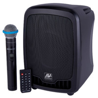 

AmpliVox SW725 Wireless Portable Media Player PA System, Includes Wireless Handheld Microphone, Cardioid Wired Handheld Microphone and Remote Control