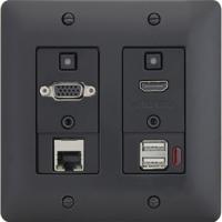 

Aurora Multimedia 2-Input HDBaseT VGA/HDMI/LAN/USB 2.0 330'/600' HDMI/230' USB 2.0 Wall Plate Extender with 4x35W Amplifier, Black