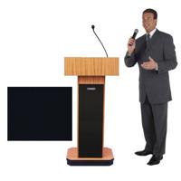 

AmpliVox W505 Executive Non-Sound Column Lectern, Black