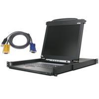 

Aten CL1008MUKIT 8-Port 17" Single Rail LCD Integrated USB/PS2 KVM Console Bundle, Includes 4x6' 2L-5202UP USB Cable, 4x10' 2-L5203UP USB KVM Cable