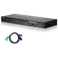 

Aten CS1708iU 8-Port PS/2-USB KVM Over IP Switch Kit with Local/Remote User Access, Includes 4x6' 2L5202U Cable, 2x10' 2L5203U Cable, 2x4' 2L5201U Cable