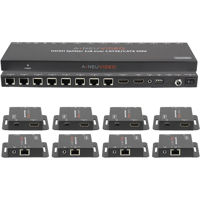 

A-NeuVideo 150' ANI-0108POE 1x8 POE HDMI Splitter Extender, Over CAT5e/6 with EDID Control, Includes 8 Receivers