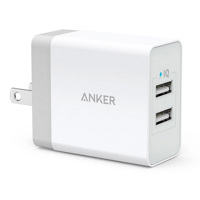 

Anker 24W 2-Port USB Wall Charger, White, US