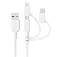

Anker PowerLine II 3-in-1 Lightning/Type C/Micro USB Cable, 3', White