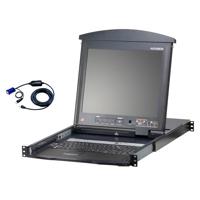 

Aten KL1508AM 8-Port 17" Cat5 High-Density Dual Rail LCD KVM Switch with 8x KA7970 USB KVM Adapter Cable