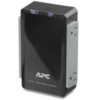

American Power Conversion (APC) Audio/Video 4 Outlet Surge Protector with Coax Protection, 120V Input Voltage, 50/60Hz Input Frequency, Black