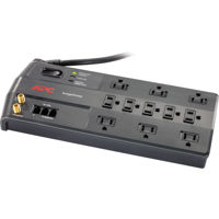 

American Power Conversion (APC) P11VT3 Performance SurgeArrest 11-Outlet with Phone (Splitter) and Coax Protection, 120V, 8' Cord, Black